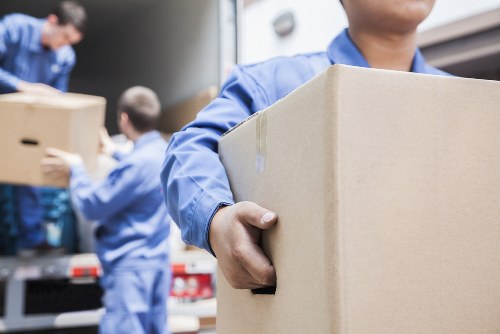 Illustration of a user browsing a moving service website