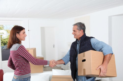 Moving van and packed boxes for house removals in Tufnell Park