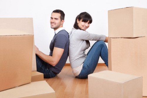 Packed boxes and furniture prepared for a local home move in Tufnell Park
