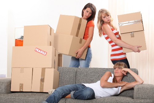 Packed removal truck for a home move in north London